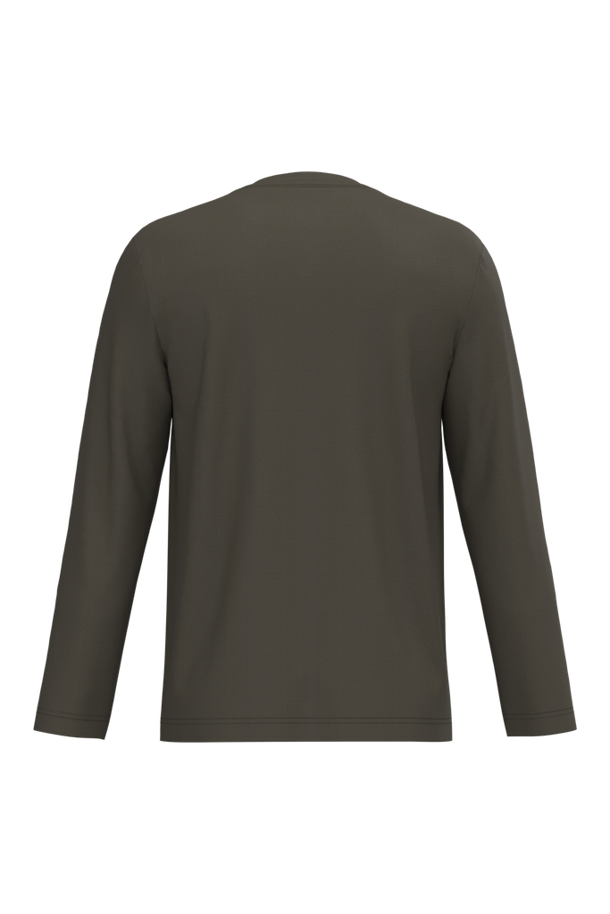 Kariban T-shirt col V manches longues homme Dark Khaki (K358)