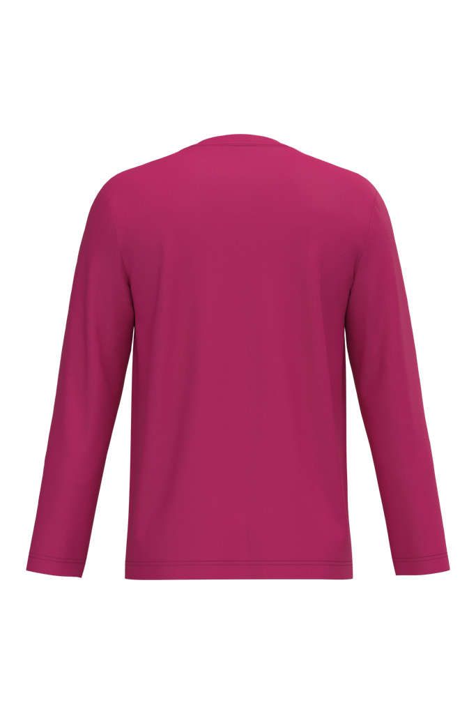 Kariban T-shirt col V manches longues homme Fuchsia (K358)
