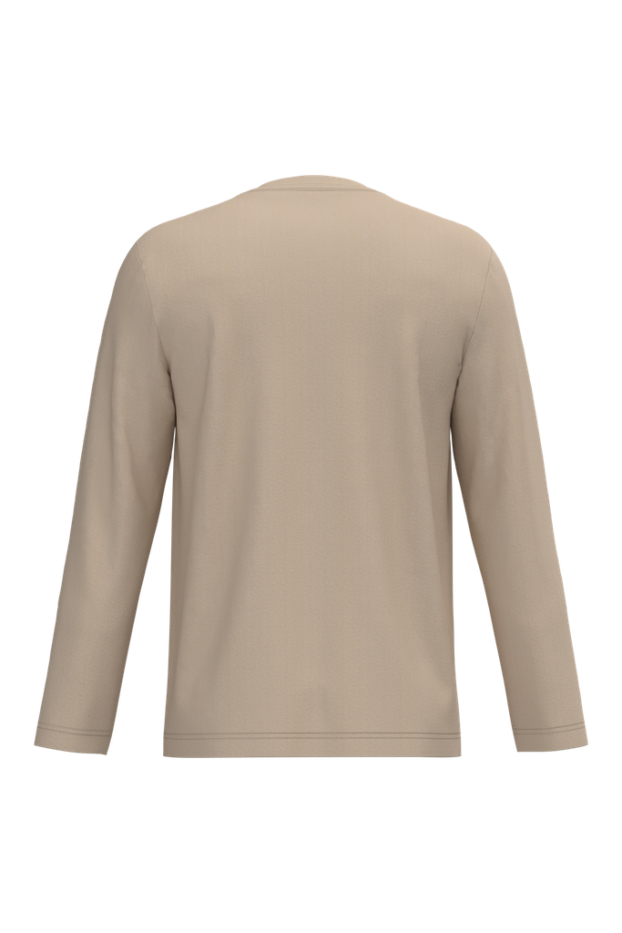 Kariban T-shirt col V manches longues homme Light Sand (K358)