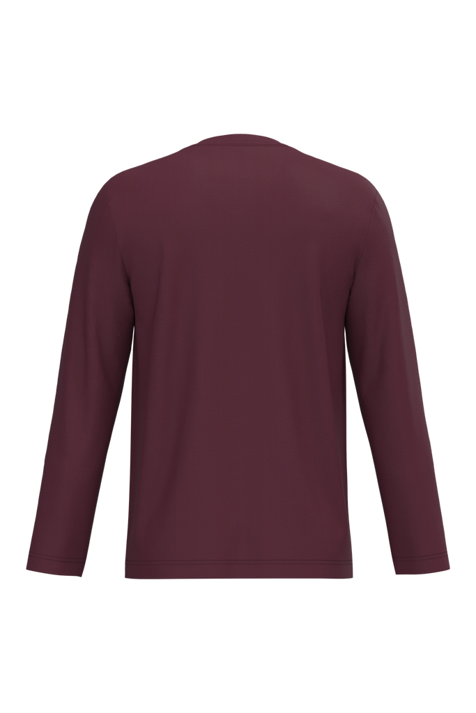 Kariban T-shirt col V manches longues homme Wine (K358)