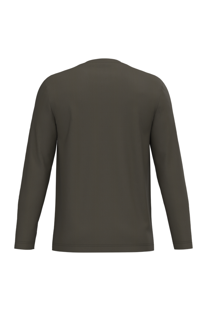 Kariban T-shirt col rond manches longues homme Dark Khaki (K359)