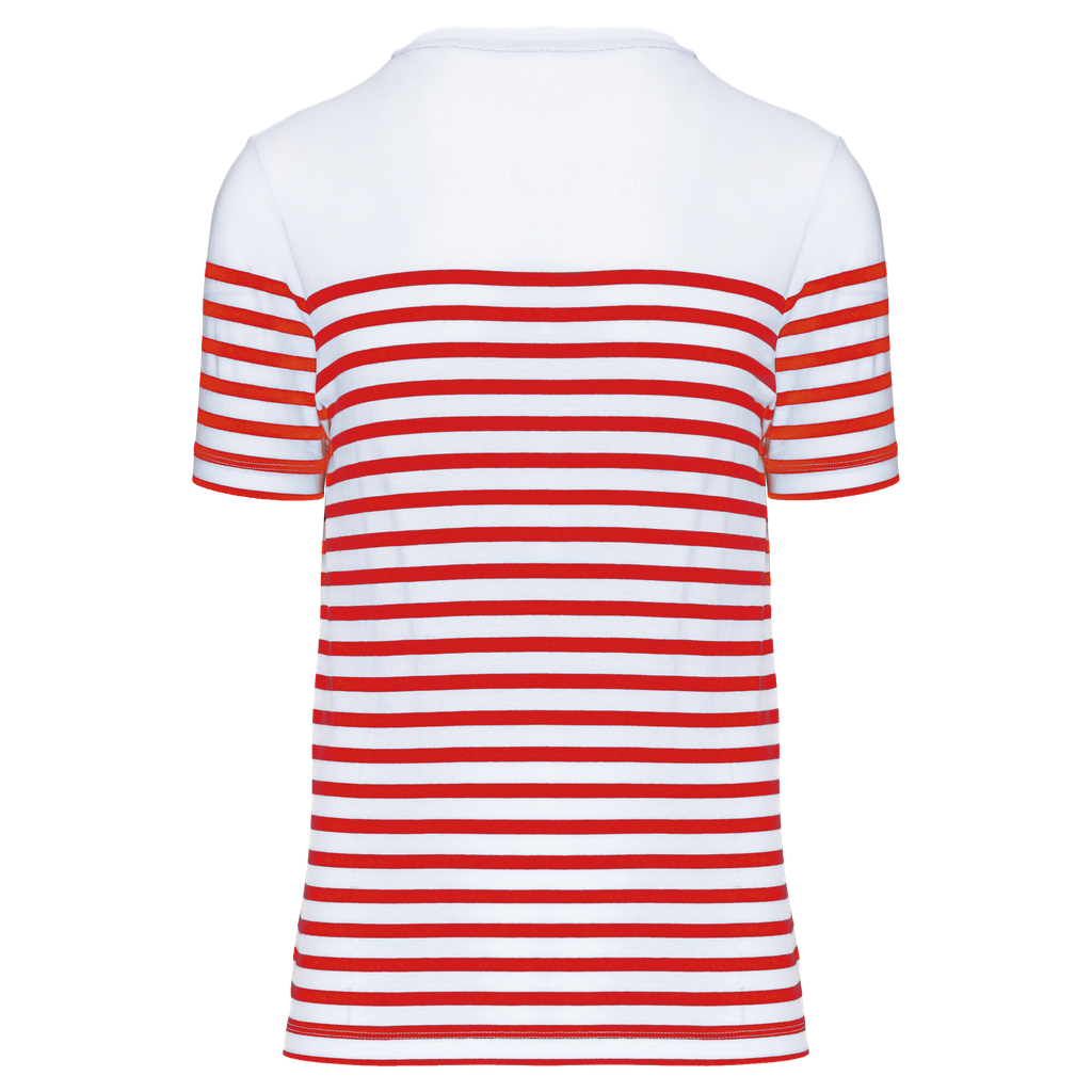Kariban T-shirt marin col rond Bio homme White / Red Stripe (K3033)