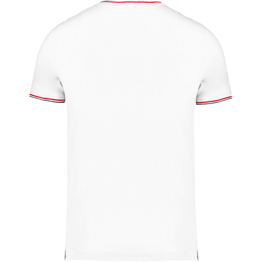 Kariban T-shirt maille piquée col V homme White / Navy / Red (K374)