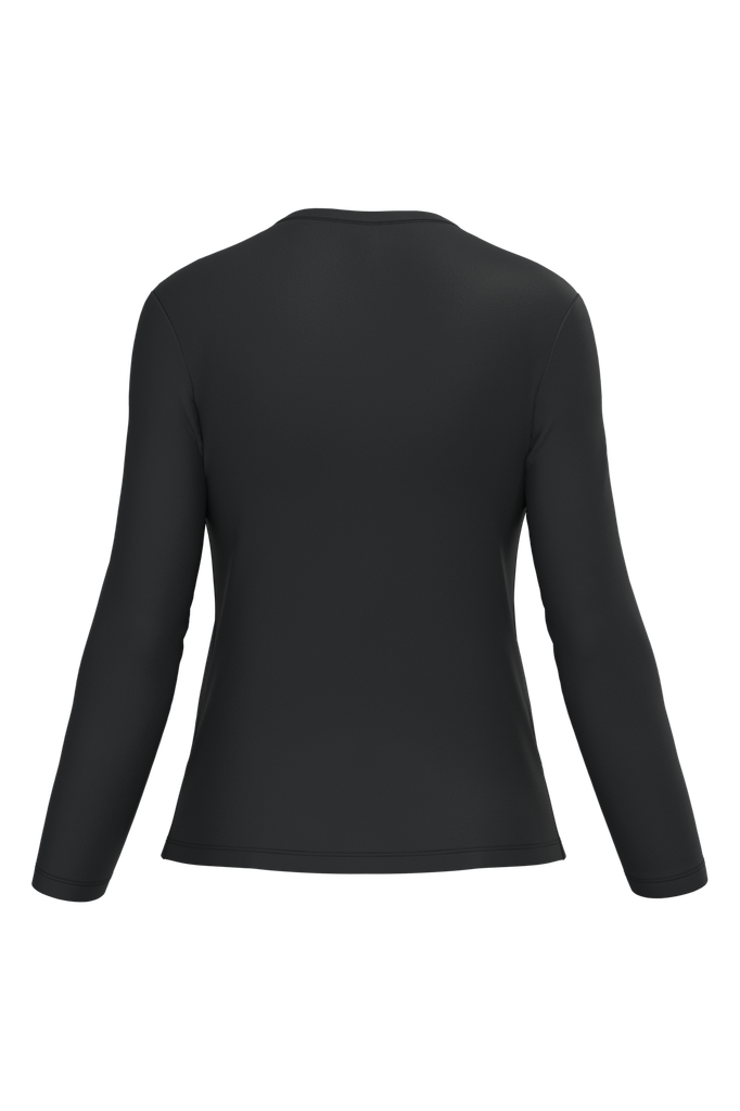 Kariban T-shirt col V manches longues femme Black (K382)