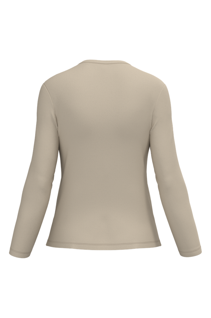 Kariban T-shirt col V manches longues femme Light Sand (K382)