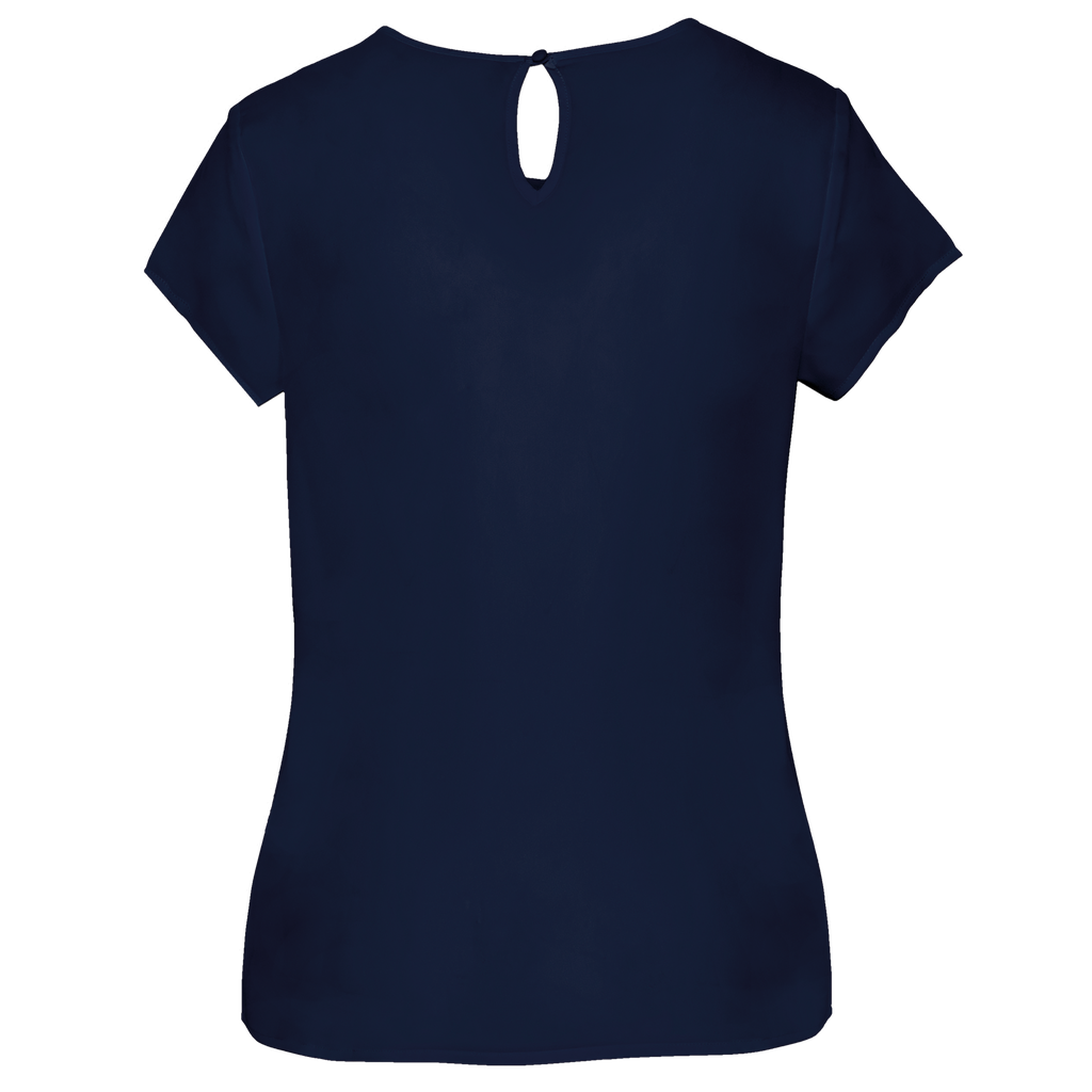 Kariban Blouse crêpe manches courtes femme Deep Sea Blue (K5002)