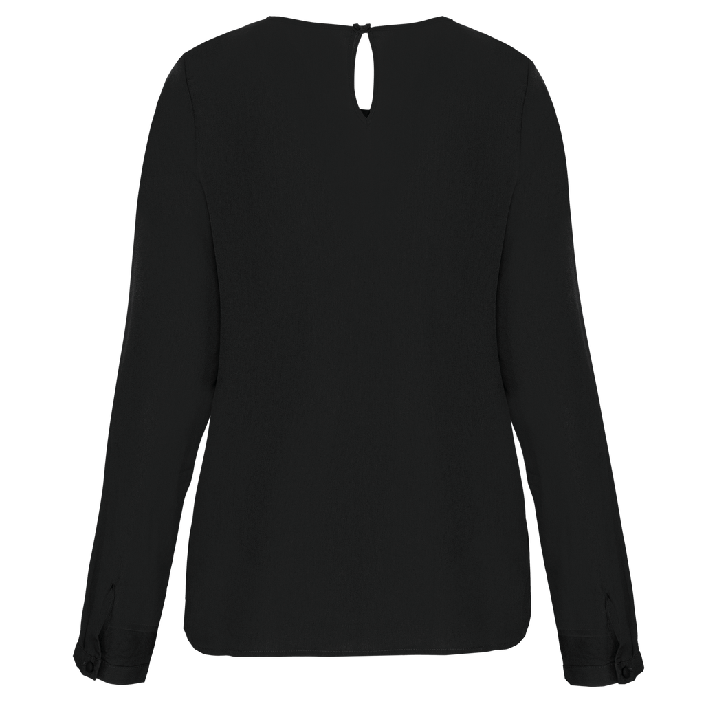 Kariban Blouse crêpe manches longues femme Black (K5003)