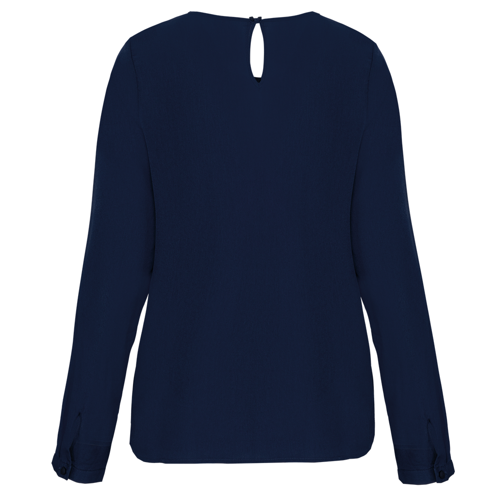 Kariban Blouse crêpe manches longues femme Deep Sea Blue (K5003)