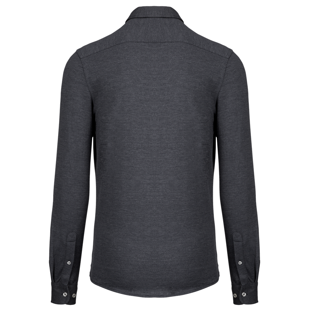 Kariban Chemise jacquard manches longues Jacquard Dark Grey (K507)