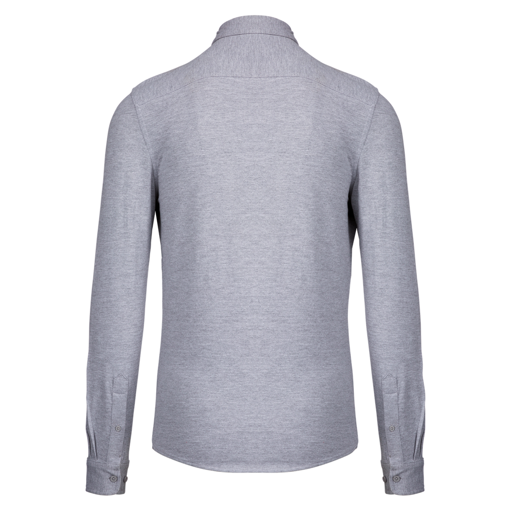 Kariban Chemise maille piquée manches longues Oxford Grey (K508)