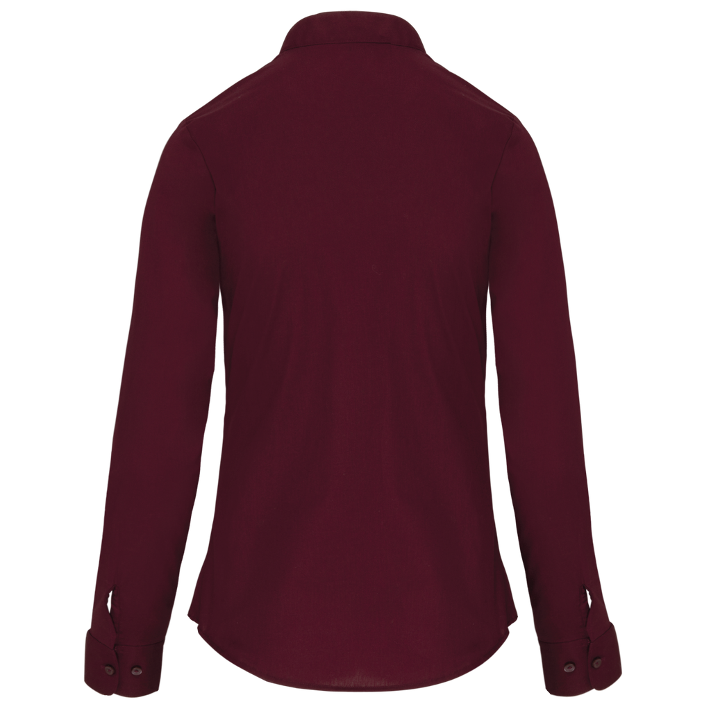 Kariban Chemise col mao manches longues femme Wine (K514)