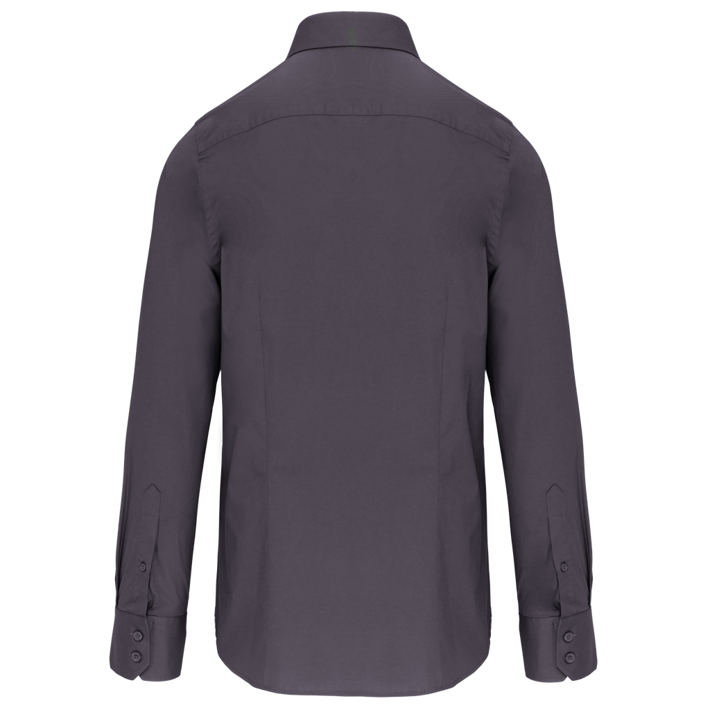 Kariban Chemise coton / élasthanne manches longues homme Zinc (K529)