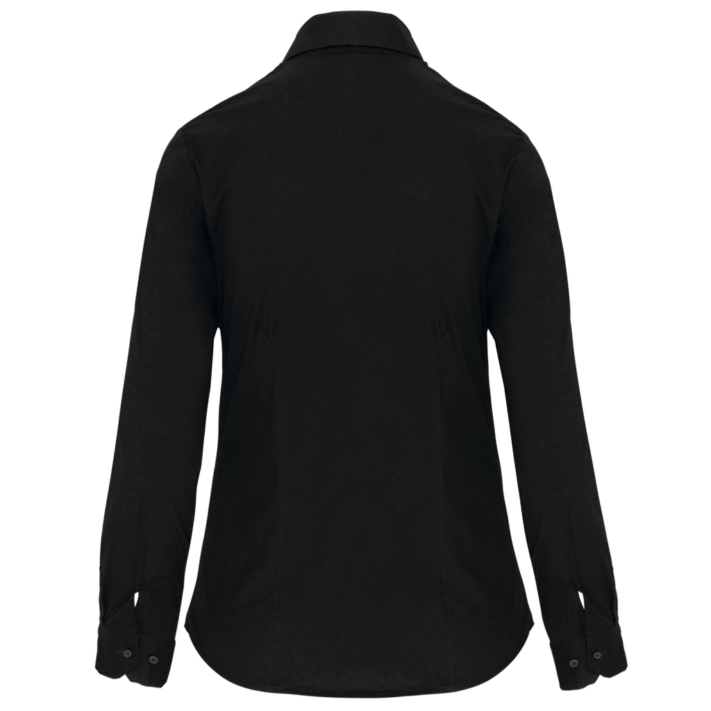Kariban Chemise coton / élasthanne manches longues femme Black (K530)