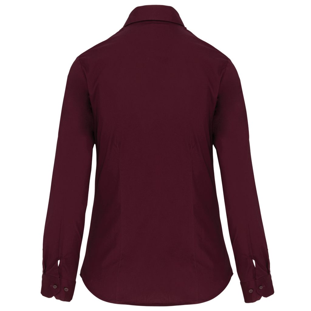 Kariban Chemise coton / élasthanne manches longues femme Wine (K530)