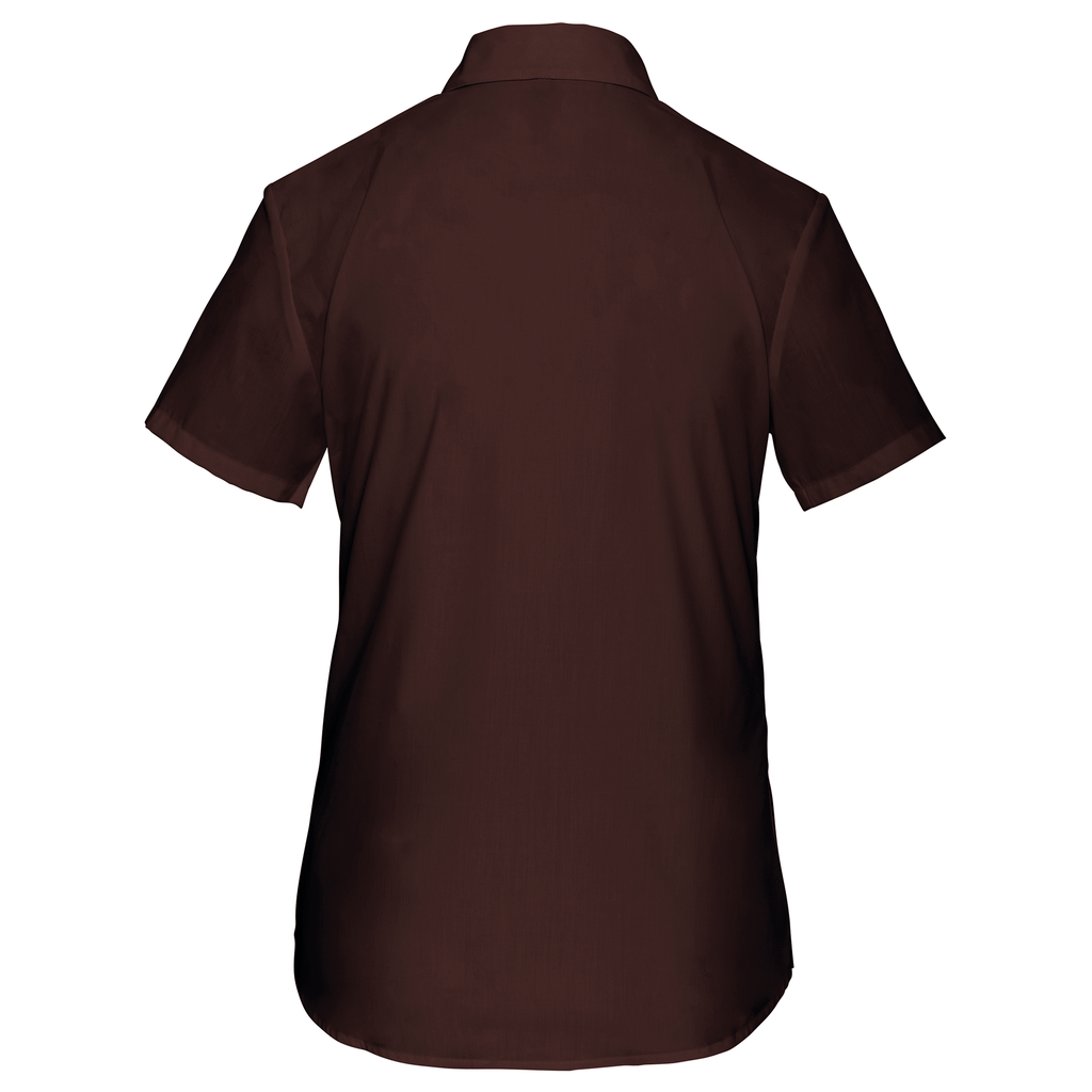 Kariban Chemise popeline polycoton manches courtes entretien facile femme Brown (K548)
