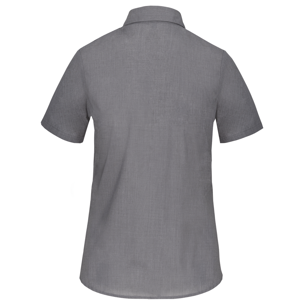 Kariban Chemise popeline polycoton manches courtes entretien facile femme Marl Storm Grey (K548)