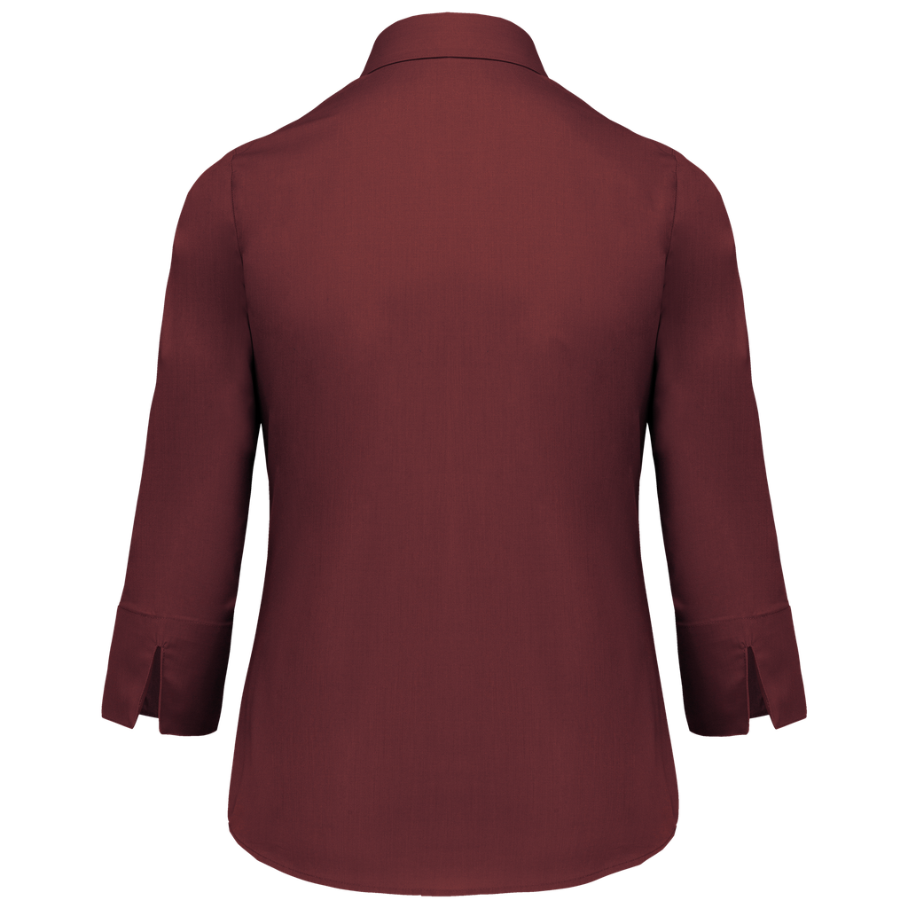 Kariban Chemise popeline polycoton manches 3/4 entretien facile femme Wine (K558)