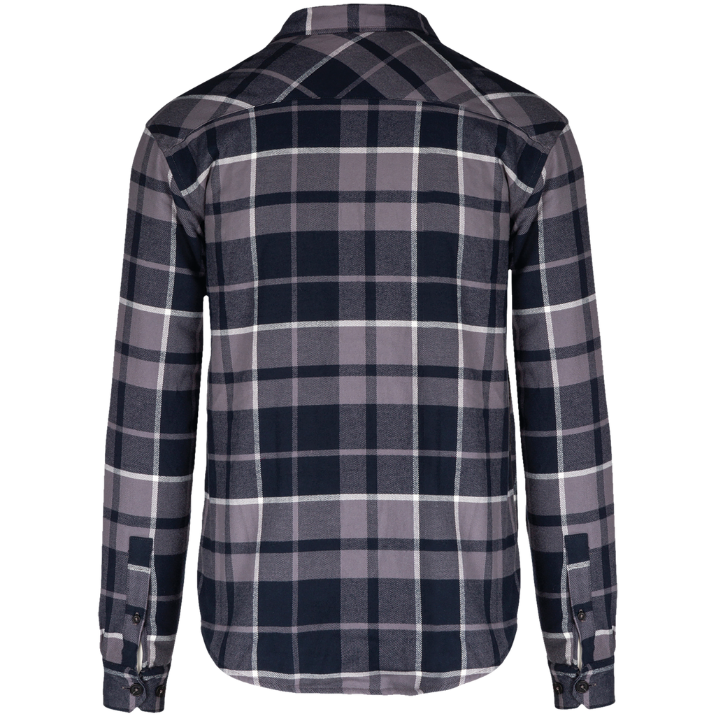 Kariban Surchemise à carreaux doublée sherpa homme Storm Grey / Navy checked (K579)