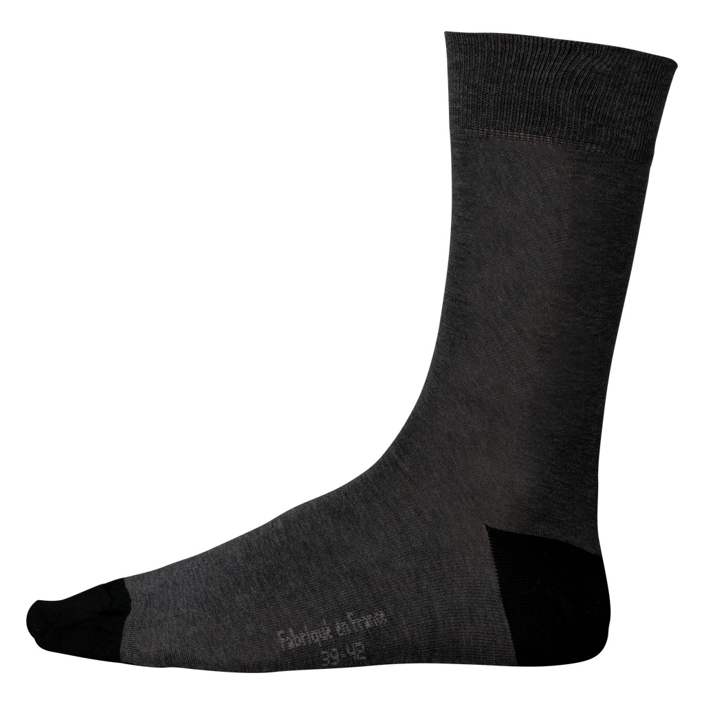 Kariban Chaussettes de ville mi-hautes coton mercerisé Origine France Garantie Dark Grey Heather / Black (K817)