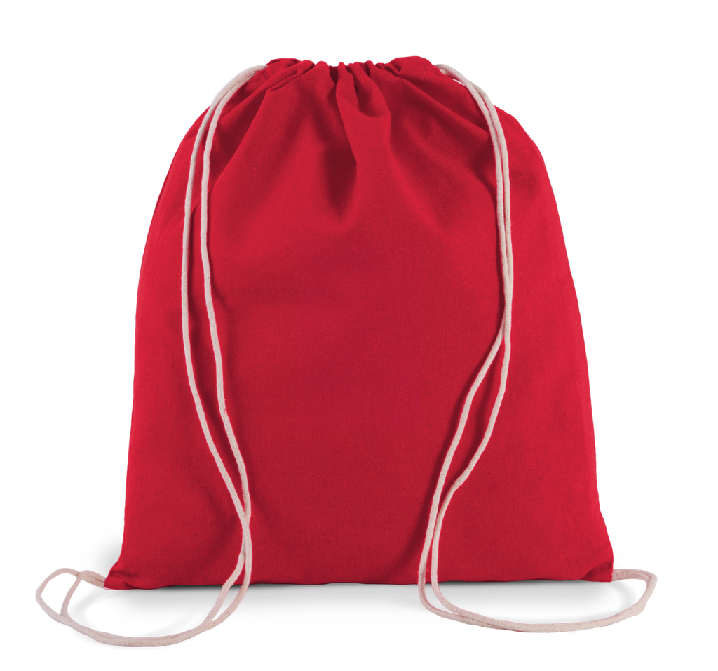 Kimood Petit sac à dos en coton bio avec cordelettes Hibiscus Red (KI0147)
