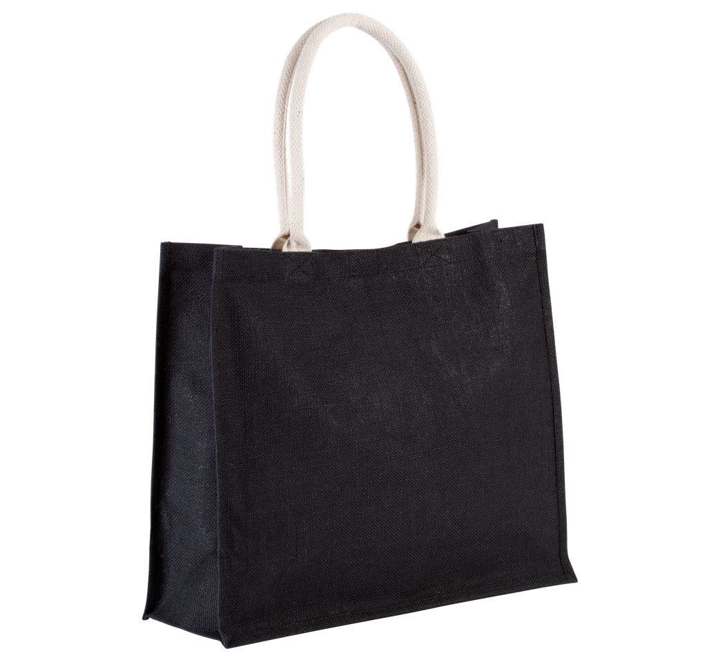 Kimood Sac de plage en jute Black (KI0219)
