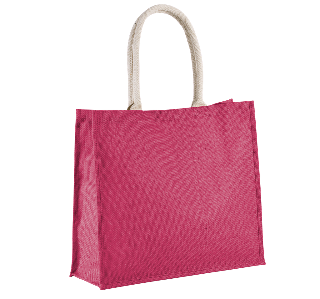 Kimood Sac de plage en jute Fuchsia (KI0219)