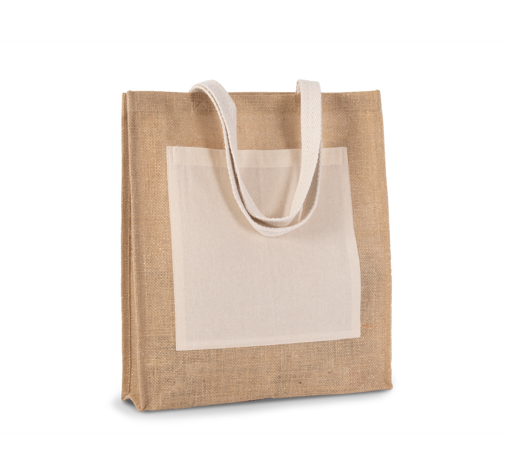 Kimood Sac shopping toile de jute Natural / Gold (KI0221)