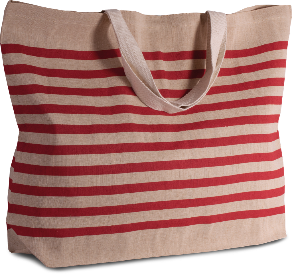 Kimood Grand sac fourre-tout en juco Natural / Red (KI0228)