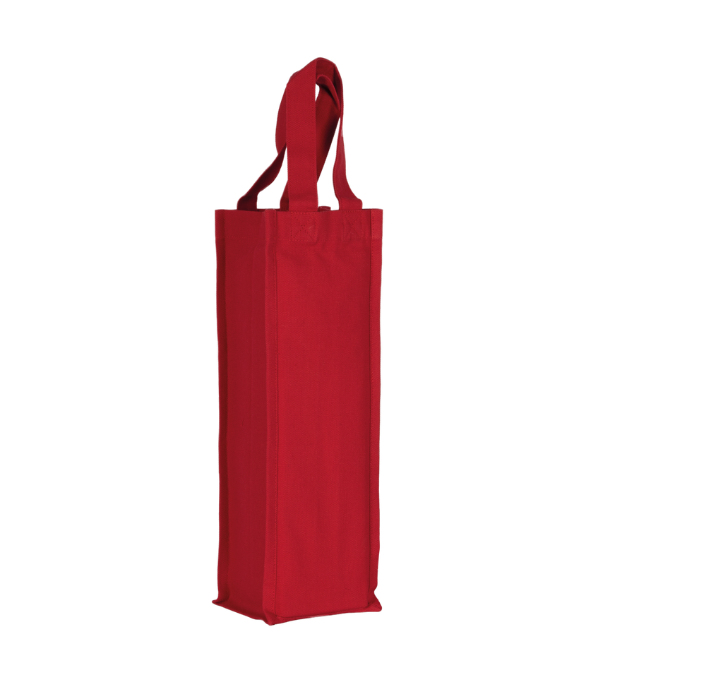 Kimood Sac porte-bouteille en coton canvas Cherry Red (KI0269)
