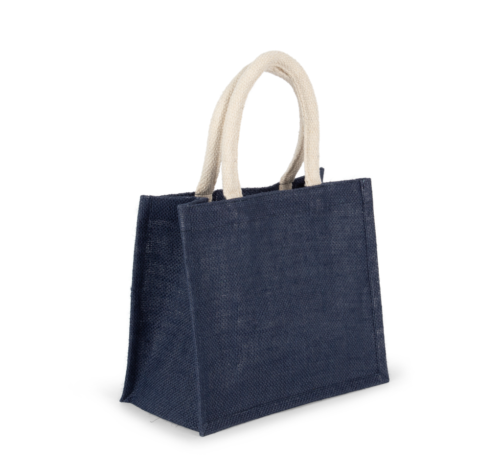 Kimood Sac style cabas en toile de jute - modèle moyen Midnight Blue (KI0273)