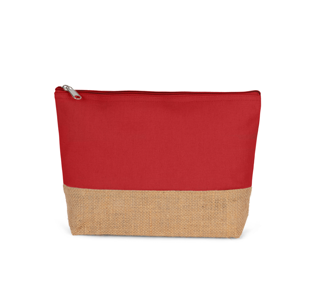 Kimood Pochette en toiles de coton et jute Arandano Red / Natural (KI0276)