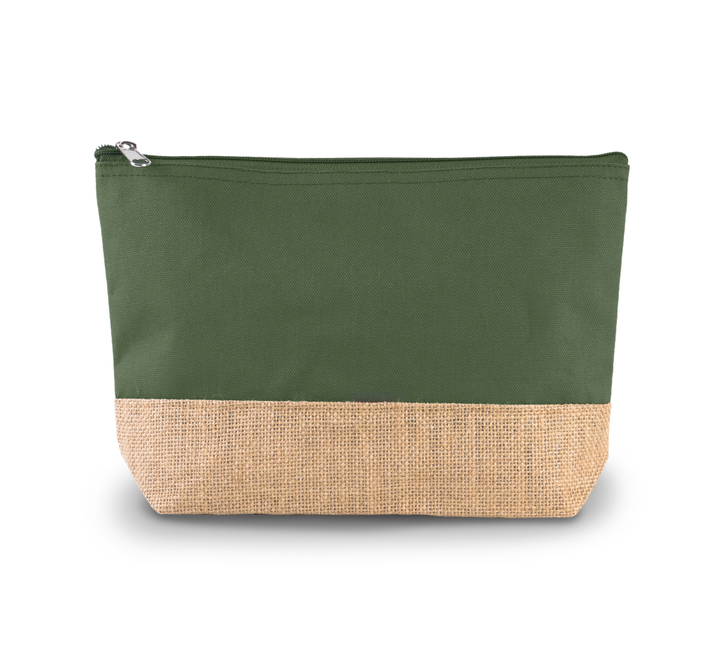 Kimood Pochette en toiles de coton et jute Dusty Light Green / Natural (KI0276)