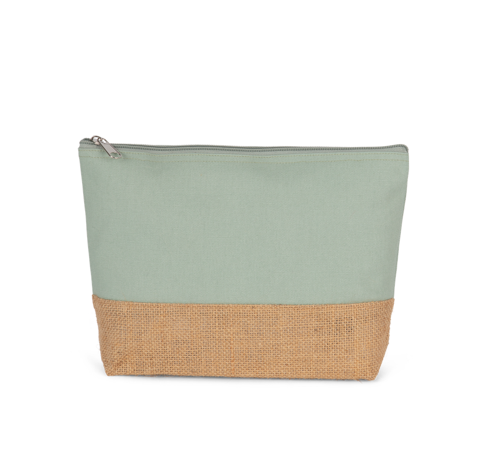 Kimood Pochette en toiles de coton et jute Sage / Natural (KI0276)