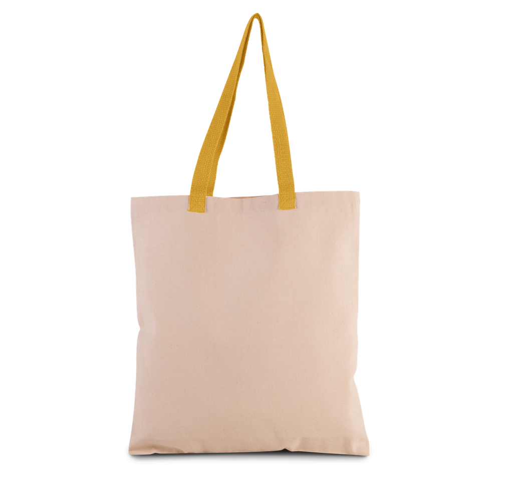 Kimood Sac shopping à soufflet avec poignées contrastées Natural / Yellow (KI0278)