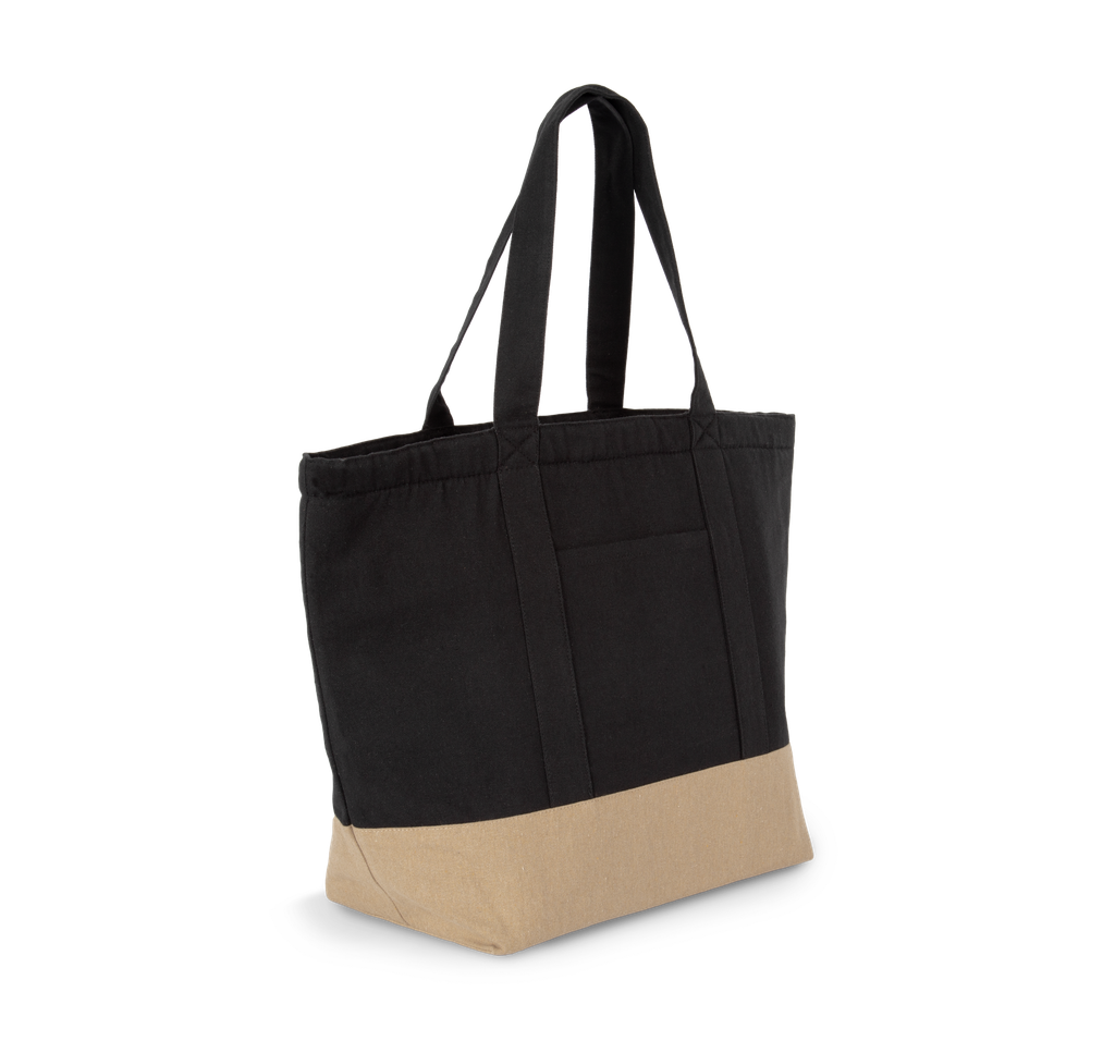 Kimood Sac shopping isotherme recyclé Black Night / Hemp (KI0378)