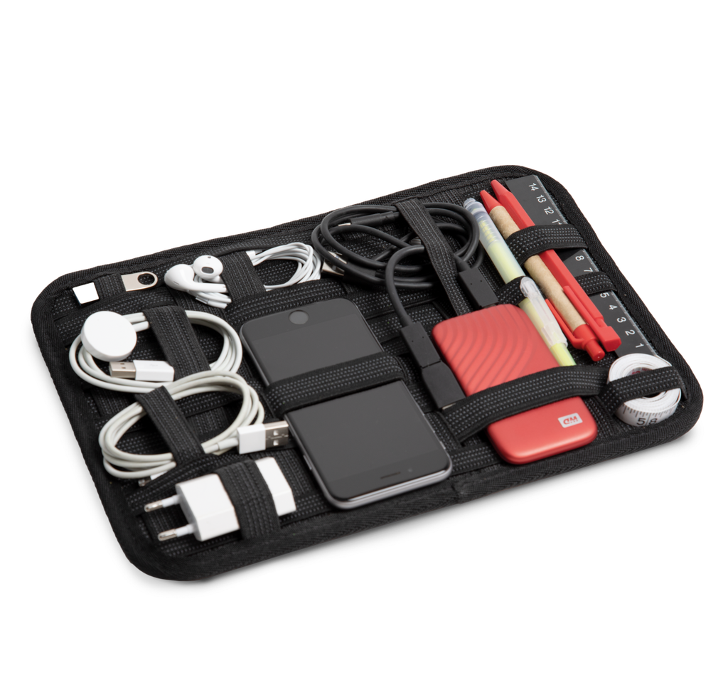 Kimood Tablette organiseur porte-câbles et accessoires Black (KI0517)