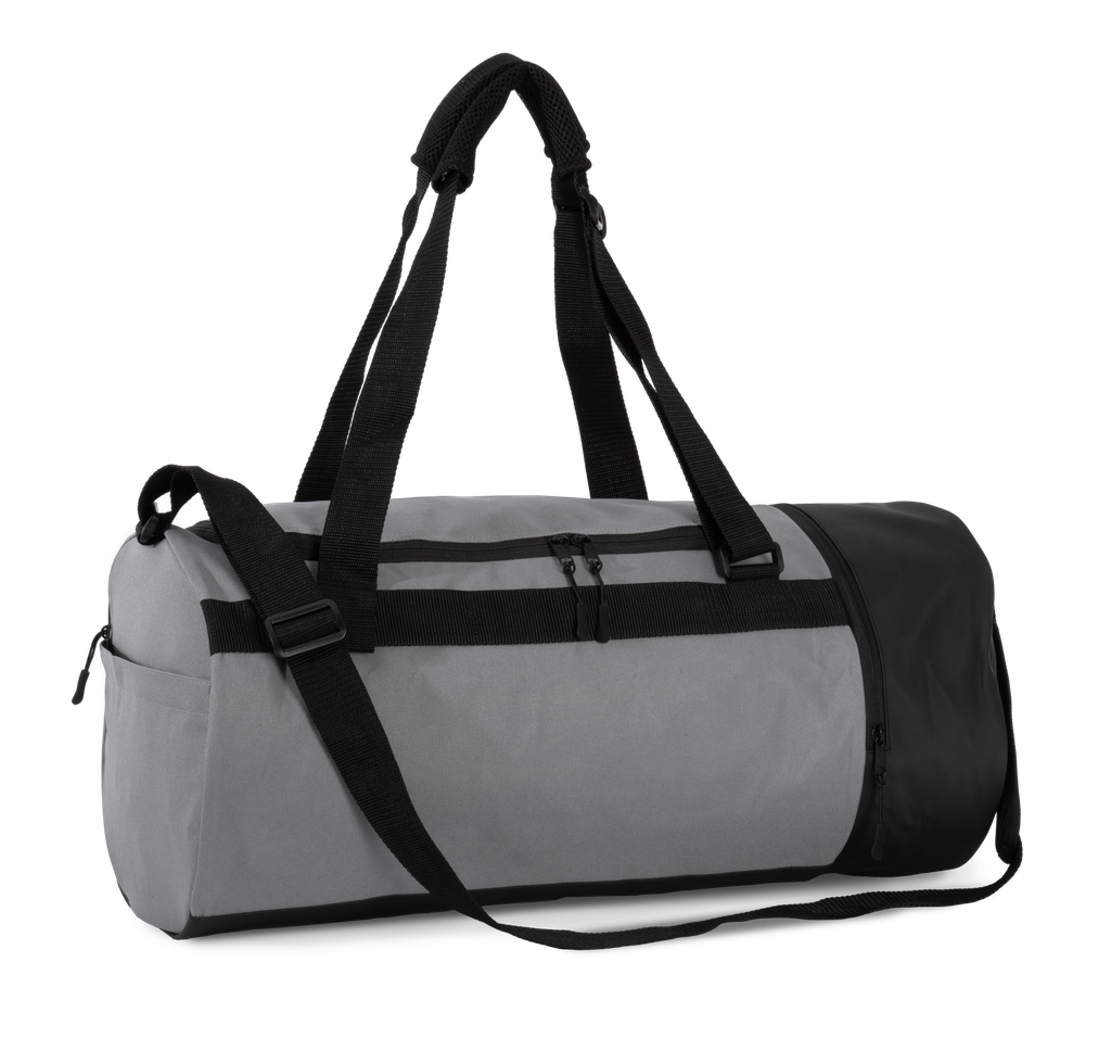 Kimood Sac de sport forme tube avec compartiment chaussures séparé Dark Cool Grey / Black (KI0630)