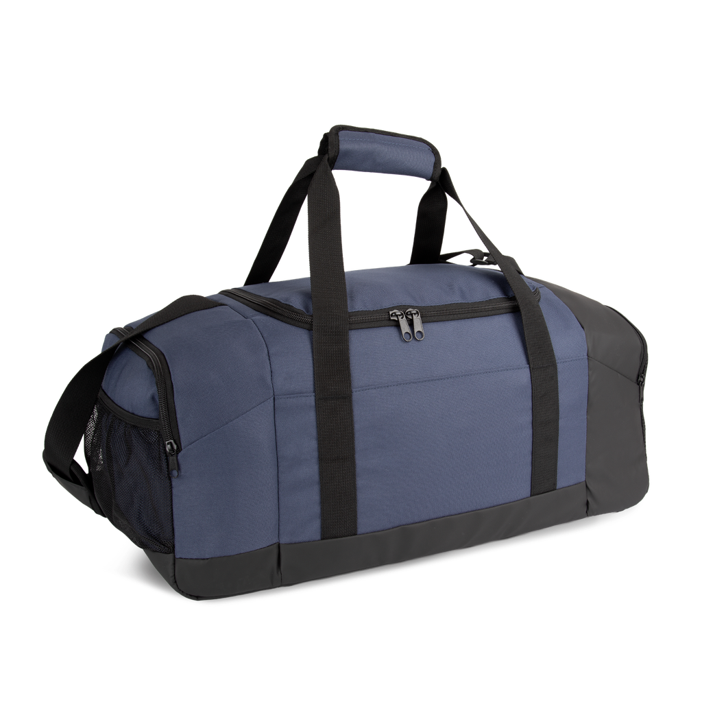 Kimood Sac de sport recyclé avec double compartiment latéral Deep Blue / Black (KI0650)