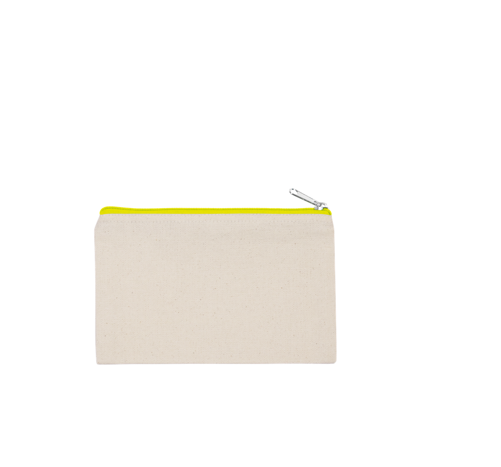 Kimood Pochette en coton canvas - petit modèle Natural / Fluorescent Yellow (KI0720)