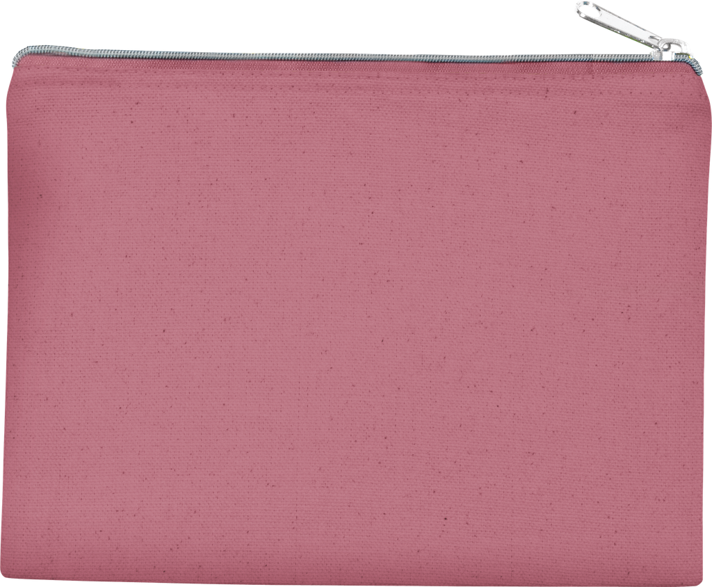 Kimood Pochette en coton canvas - modèle moyen Light Marsala / Silver (KI0721)