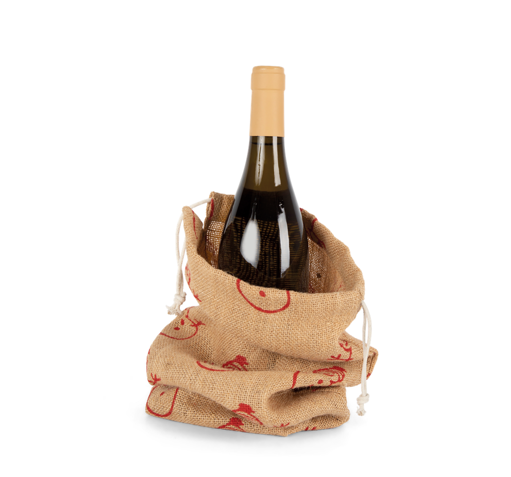 Kimood Porte-bouteille avec motifs de Noël Natural / Cherry Red (KI0726)