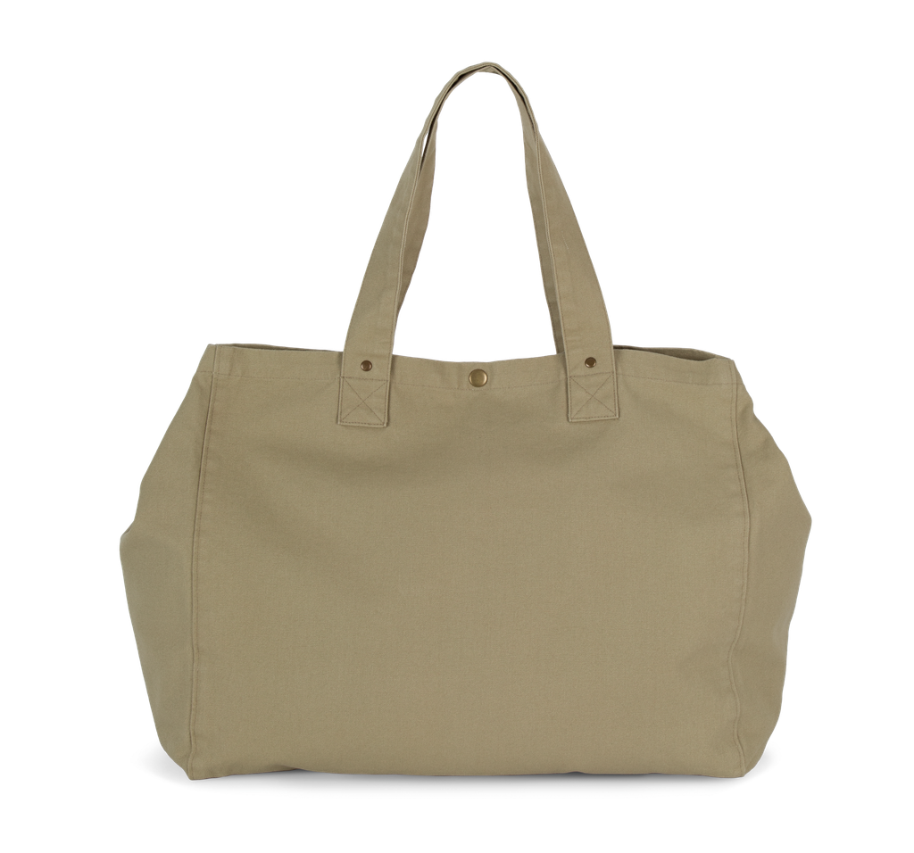 Kimood Sac de shopping en coton délavé Washed Olive Gray (KI3208)