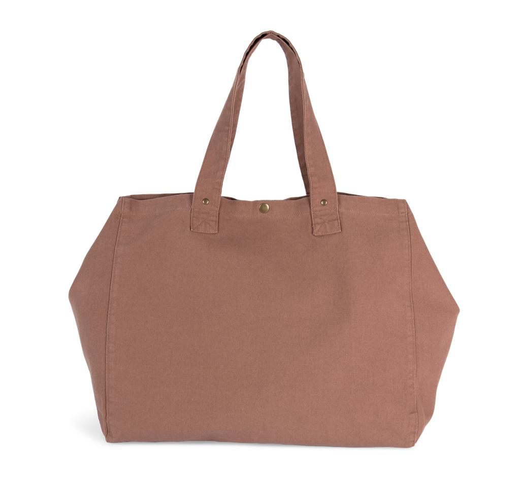 Kimood Sac de shopping en coton délavé Washed Santal Brown (KI3208)