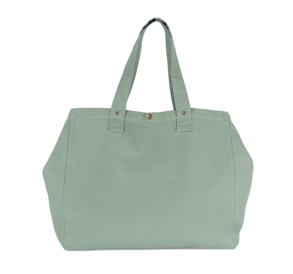 Kimood Sac de shopping en coton délavé Washed Water Green (KI3208)
