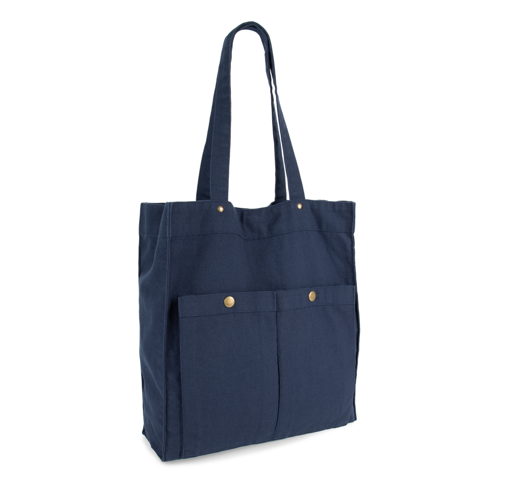 Kimood Sac à main à double poche frontale Washed Navy (KI3215)