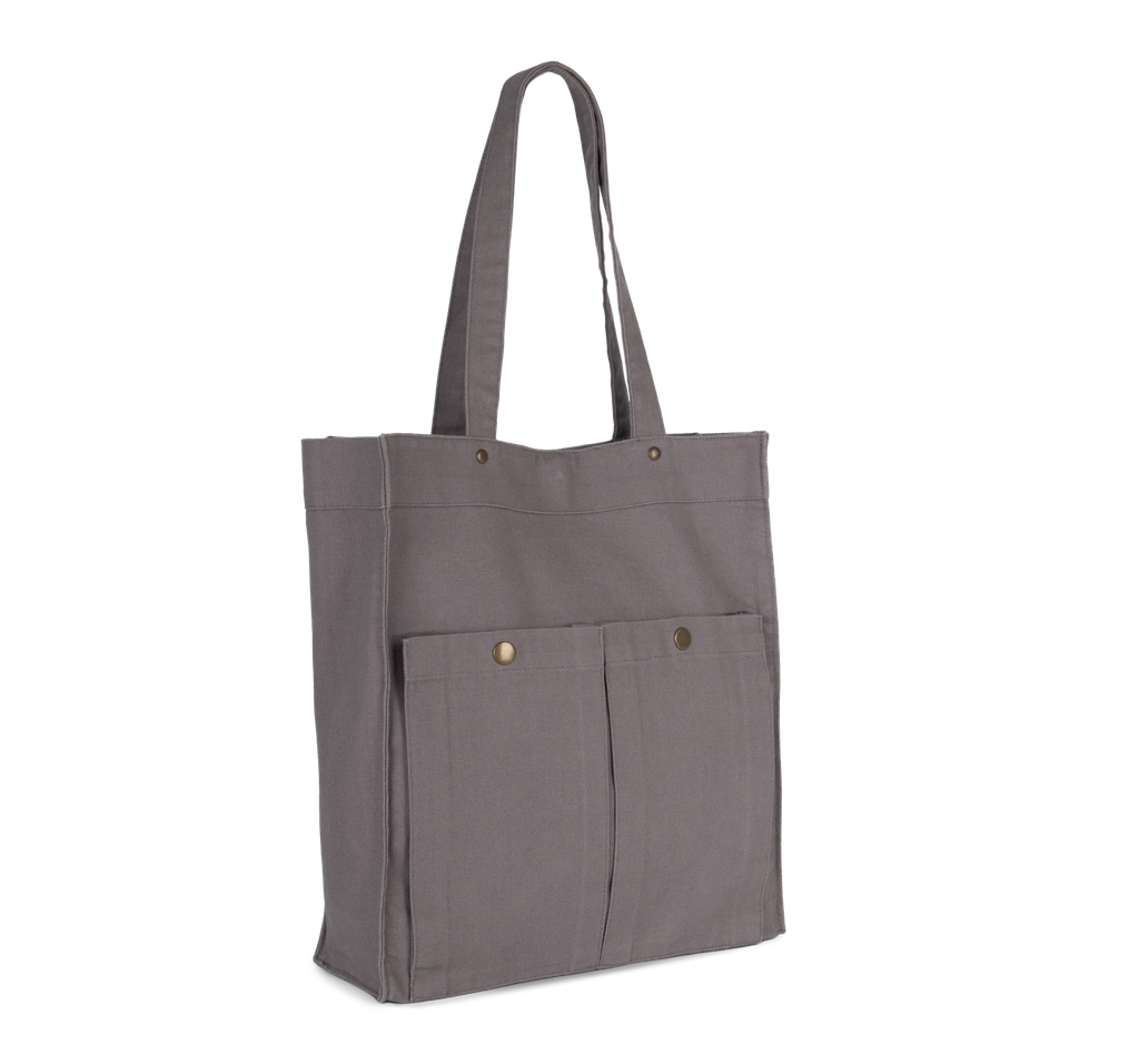 Kimood Sac à main à double poche frontale Washed Steeple Grey (KI3215)