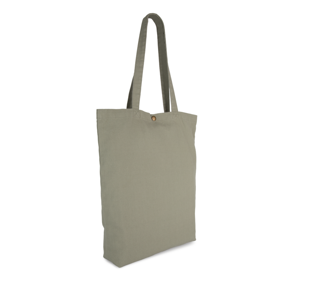 Kimood Sac shopping délavé en coton Washed Green Clay (KI3213)