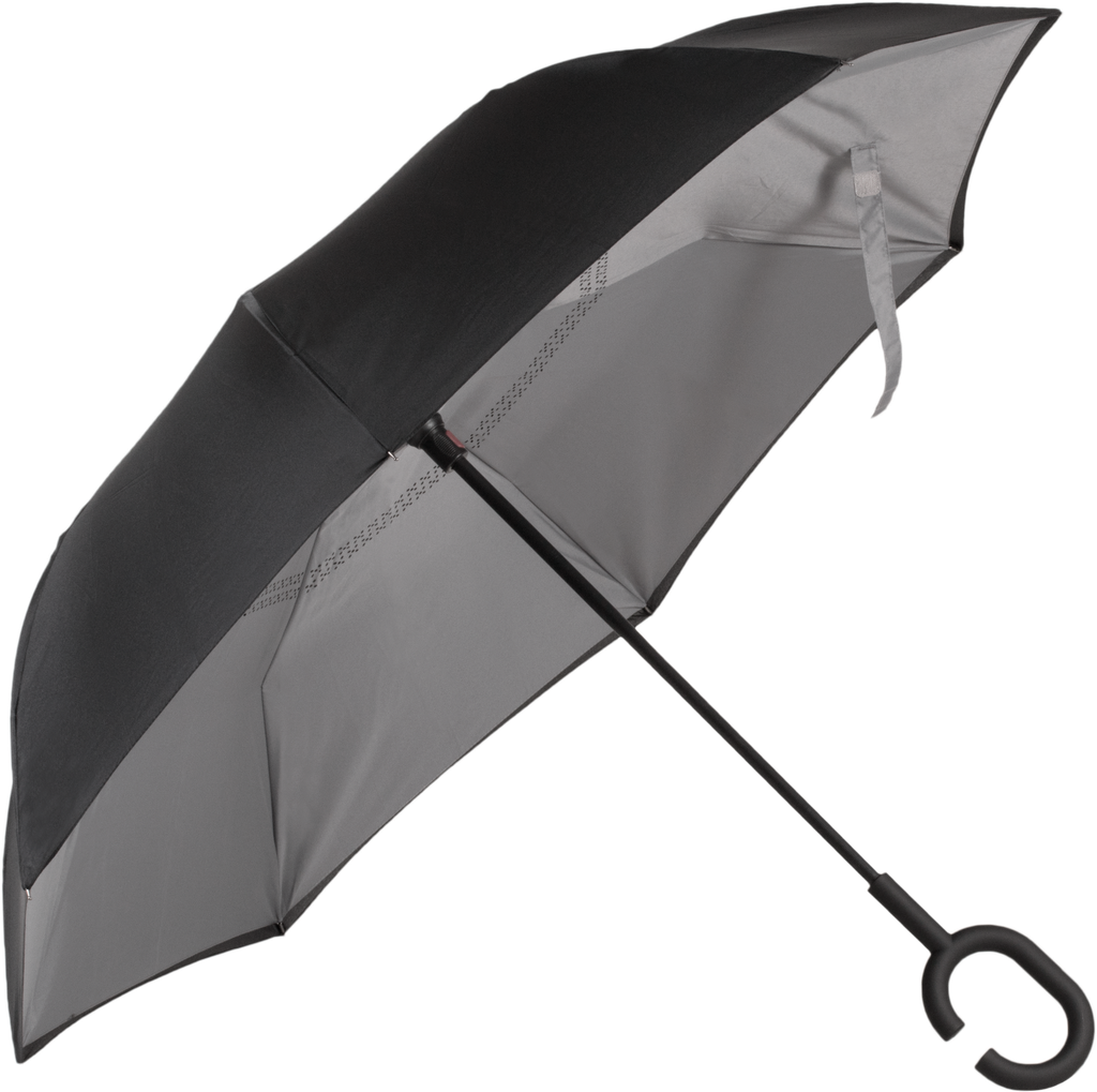 Kimood Parapluie inversé mains libres Black / Slate Grey (KI2030)