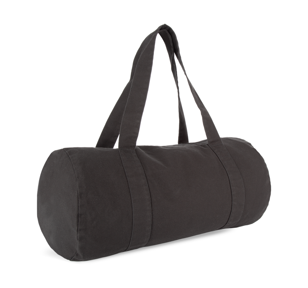 Kimood Sac polochon en coton biologique Washed Black (KI6602)