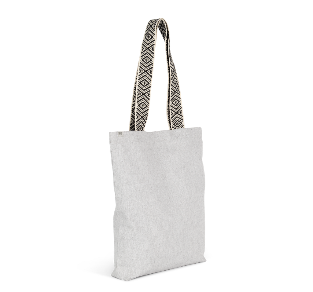 Kimood Sac shopping recyclé Pebble Grey / Ethnic Black (KINS117)